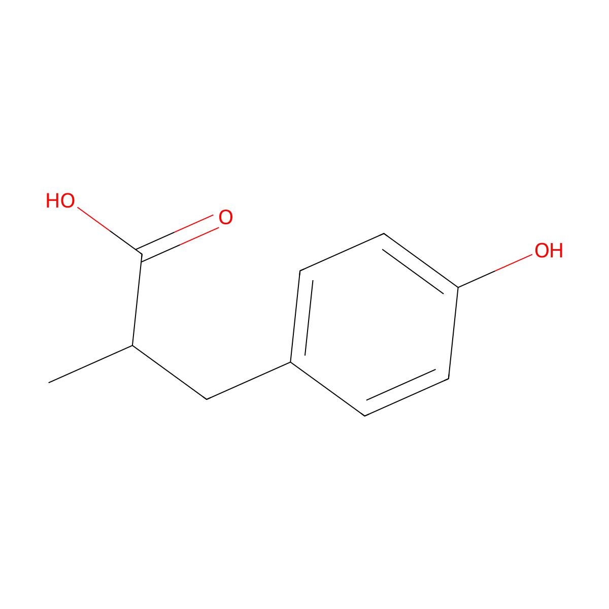 3-(4-Hydroxyphenyl)-2-methylpropanoic acid molecular structure, CAS 35456-48-5
