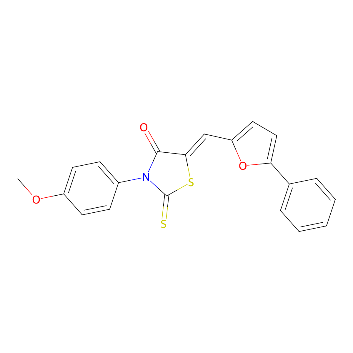 3-(4-Methoxyphenyl)-5-[(5-phenylfuran-2-yl)methylidene]-2-sulfanylidene-1,3-thiazolidin-4-one molecular structure, CAS 354560-90-0