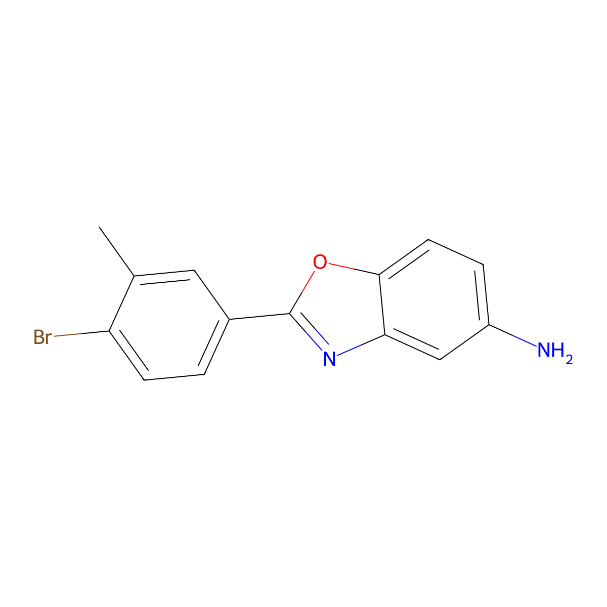 2-(4-Bromo-3-methylphenyl)-5-benzoxazolamine molecular structure, CAS 354561-72-1
