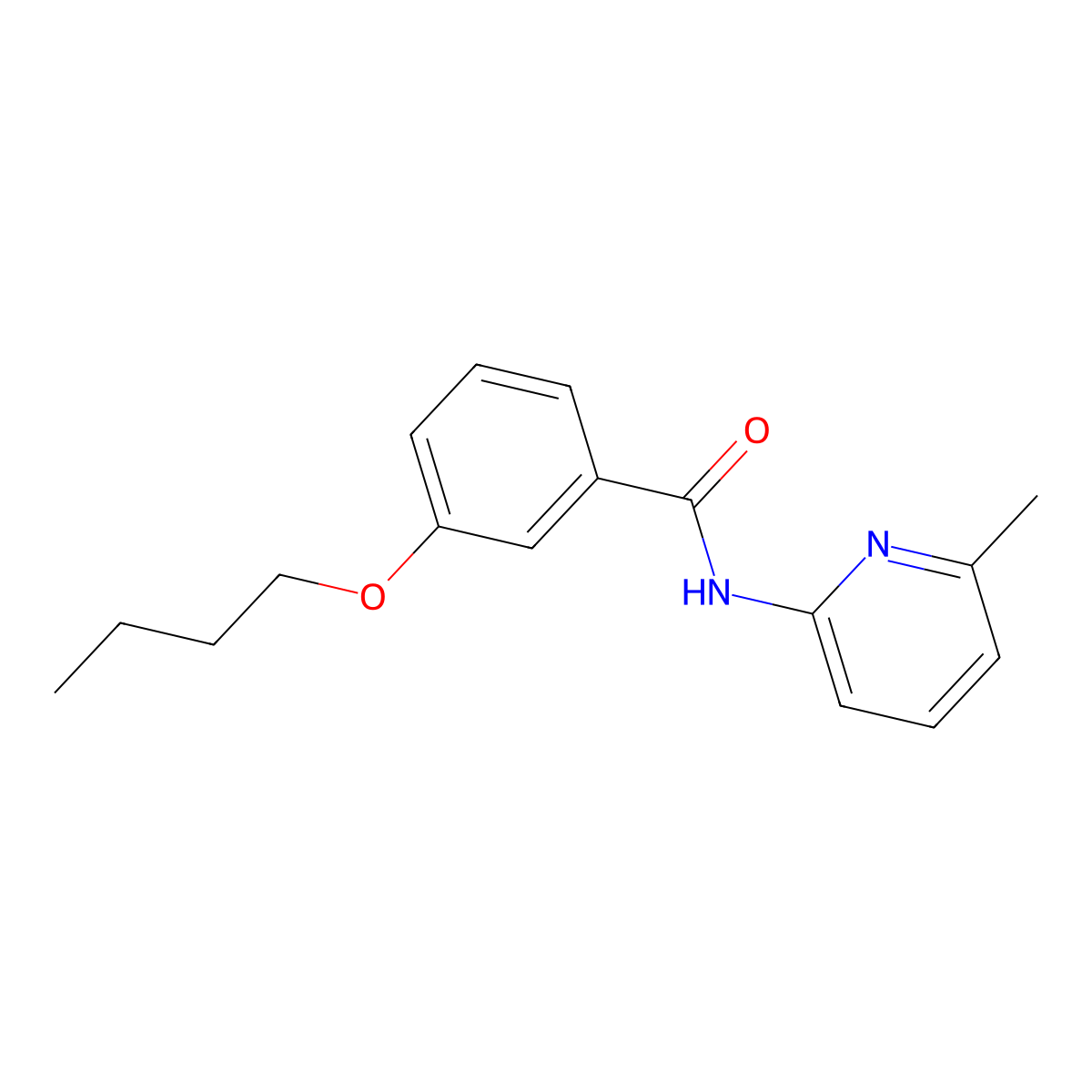 3-butoxy-N-(6-methylpyridin-2-yl)benzamide molecular structure, CAS 354561-73-2