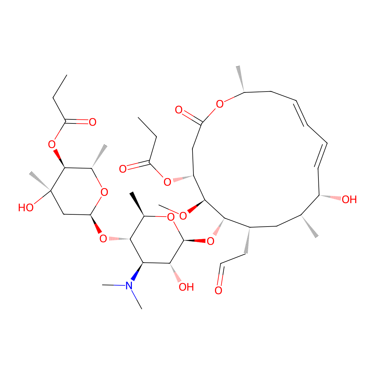 Midecamycin molecular structure, CAS 35457-80-8