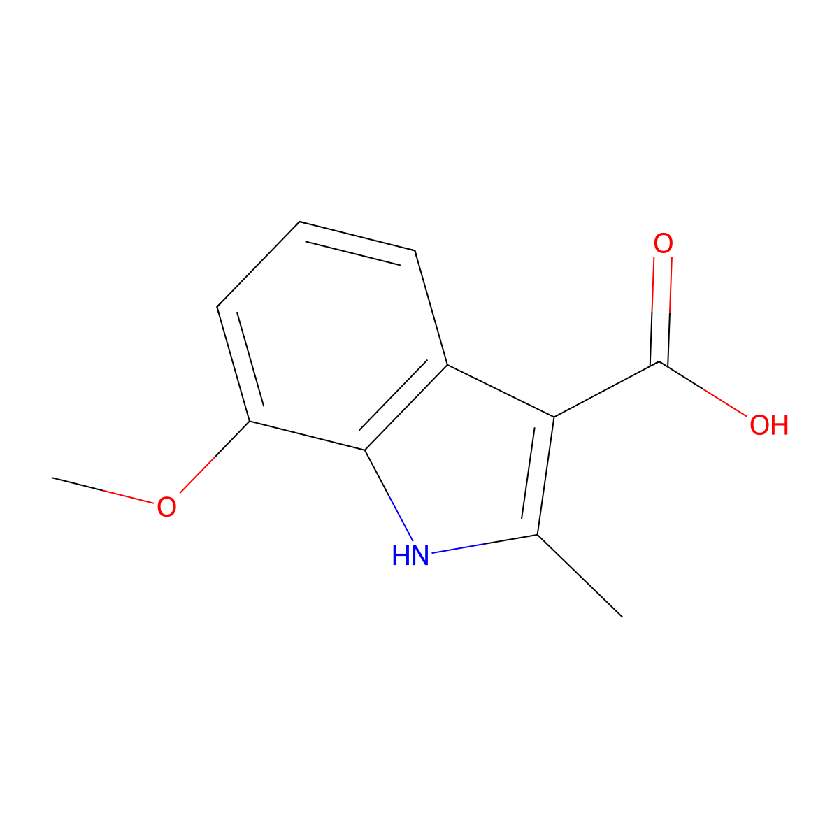 7-methoxy-2-methyl-1H-indole-3-carboxylic acid molecular structure, CAS 354574-21-3