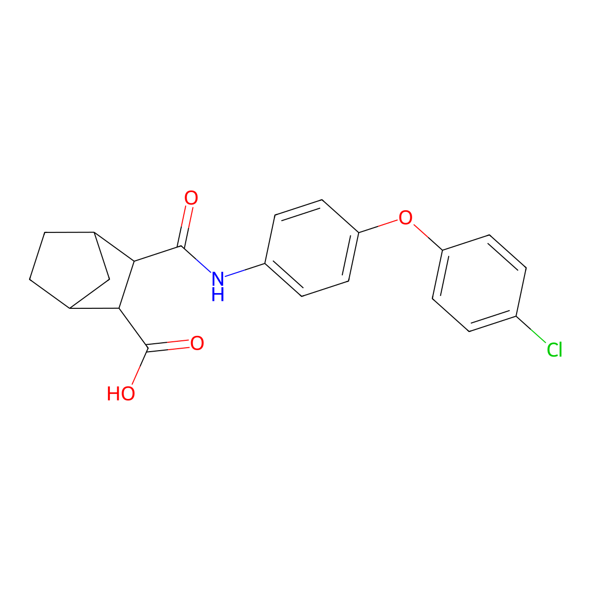 3-{[4-(4-Chlorophenoxy)phenyl]carbamoyl}bicyclo[2.2.1]heptane-2-carboxylic acid molecular structure, CAS 354577-23-4