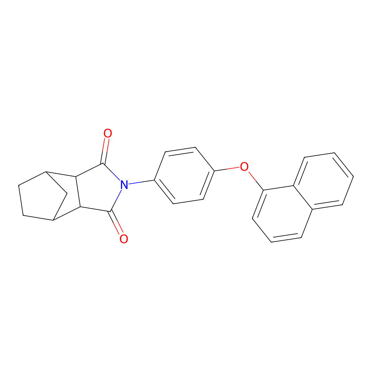 2-[4-(naphthalen-1-yloxy)phenyl]hexahydro-1H-4,7-methanoisoindole-1,3(2H)-dione molecular structure, CAS 354577-25-6