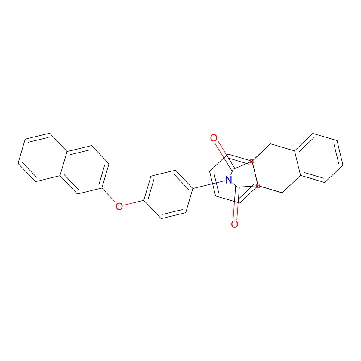 13-(4-(naphthalen-2-yloxy)phenyl)-11,15-dihydro-9H-9,10-[3,4]epipyrroloanthracene-12,14(10H,13H)-dione molecular structure, CAS 354577-28-9