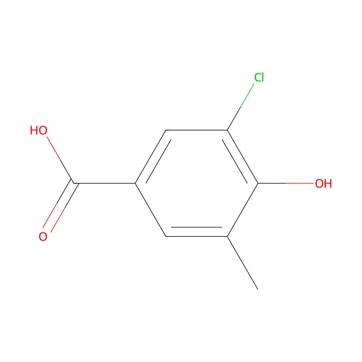 3-Chloro-4-hydroxy-5-methylbenzoic acid molecular structure, CAS 35458-34-5