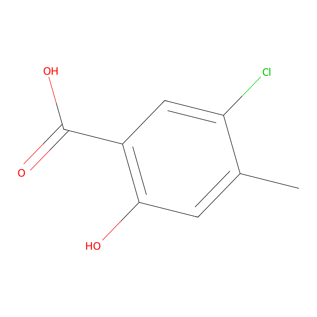 5-Chloro-2-Hydroxy-4-Methylbenzoic Acid molecular structure, CAS 35458-35-6