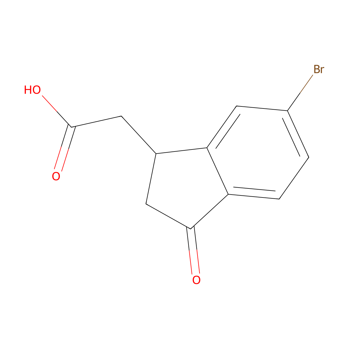 (6-Bromo-3-oxo-indan-1-yl)-acetic acid molecular structure, CAS 354580-64-6