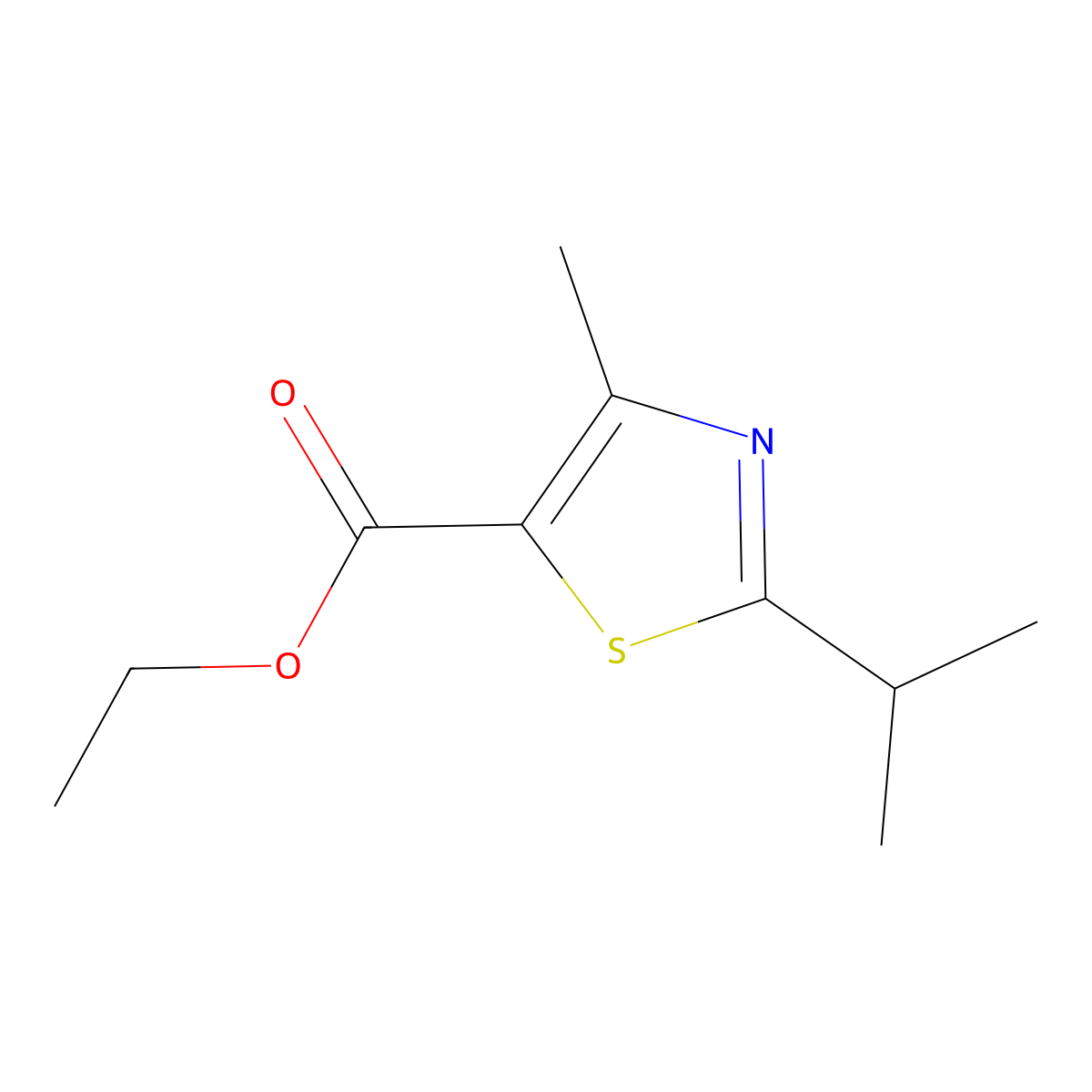 Ethyl 2-isopropyl-4-methylthiazole-5-carboxylate molecular structure, CAS 354587-59-0