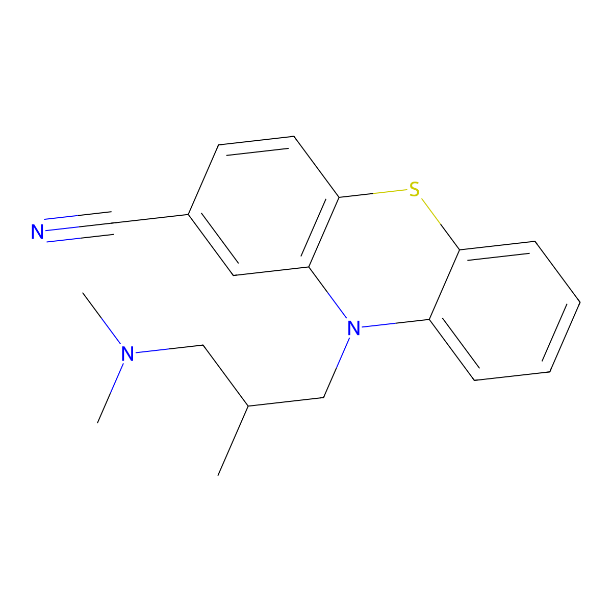Cyamemazine molecular structure, CAS 3546-03-0