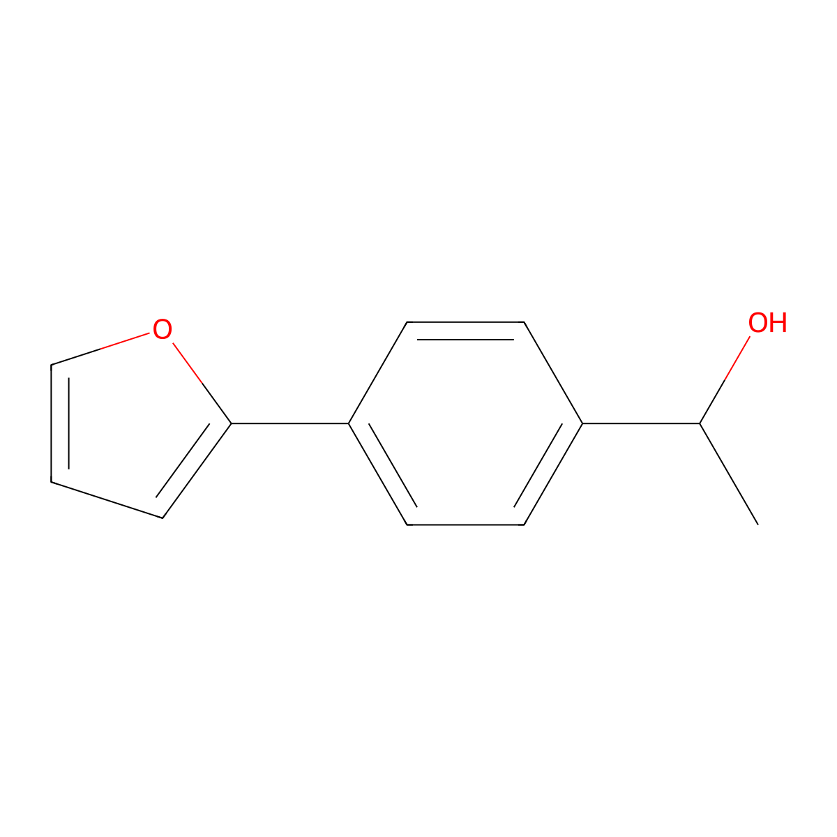 4-(2-Furanyl)-alpha-methylbenzenemethanol molecular structure, CAS 35462-02-3