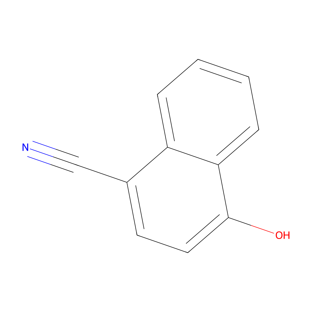 4-Hydroxynaphthalene-1-carbonitrile molecular structure, CAS 35462-47-6