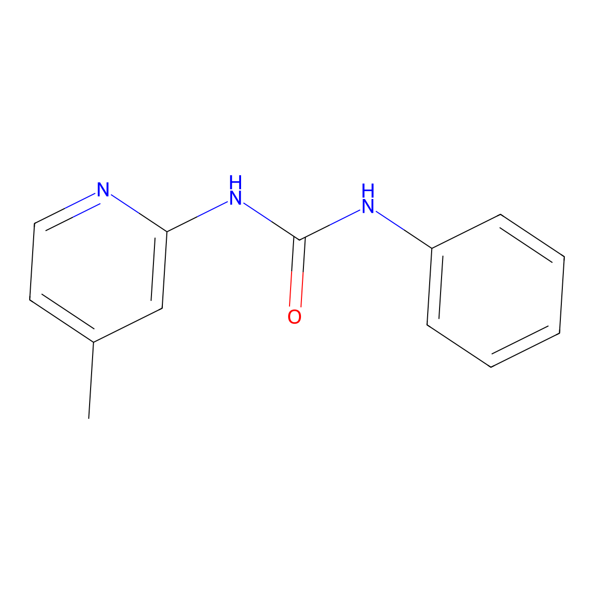 3-(4-Methylpyridin-2-yl)-1-phenylurea molecular structure, CAS 35466-43-4