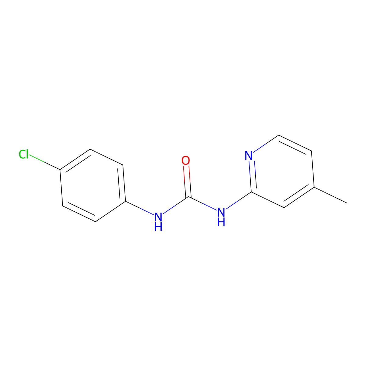 1-(4-Chloro-phenyl)-3-(4-methyl-pyridin-2-YL)-urea molecular structure, CAS 35466-46-7