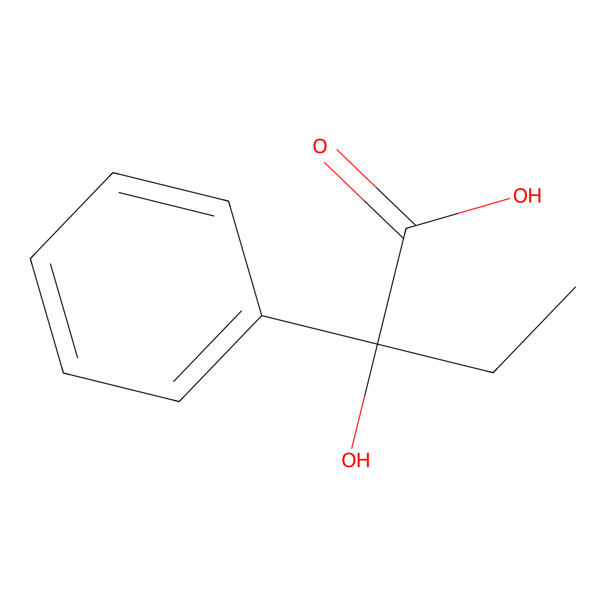 2-Hydroxy-2-phenylbutanoic acid molecular structure, CAS 35468-69-0