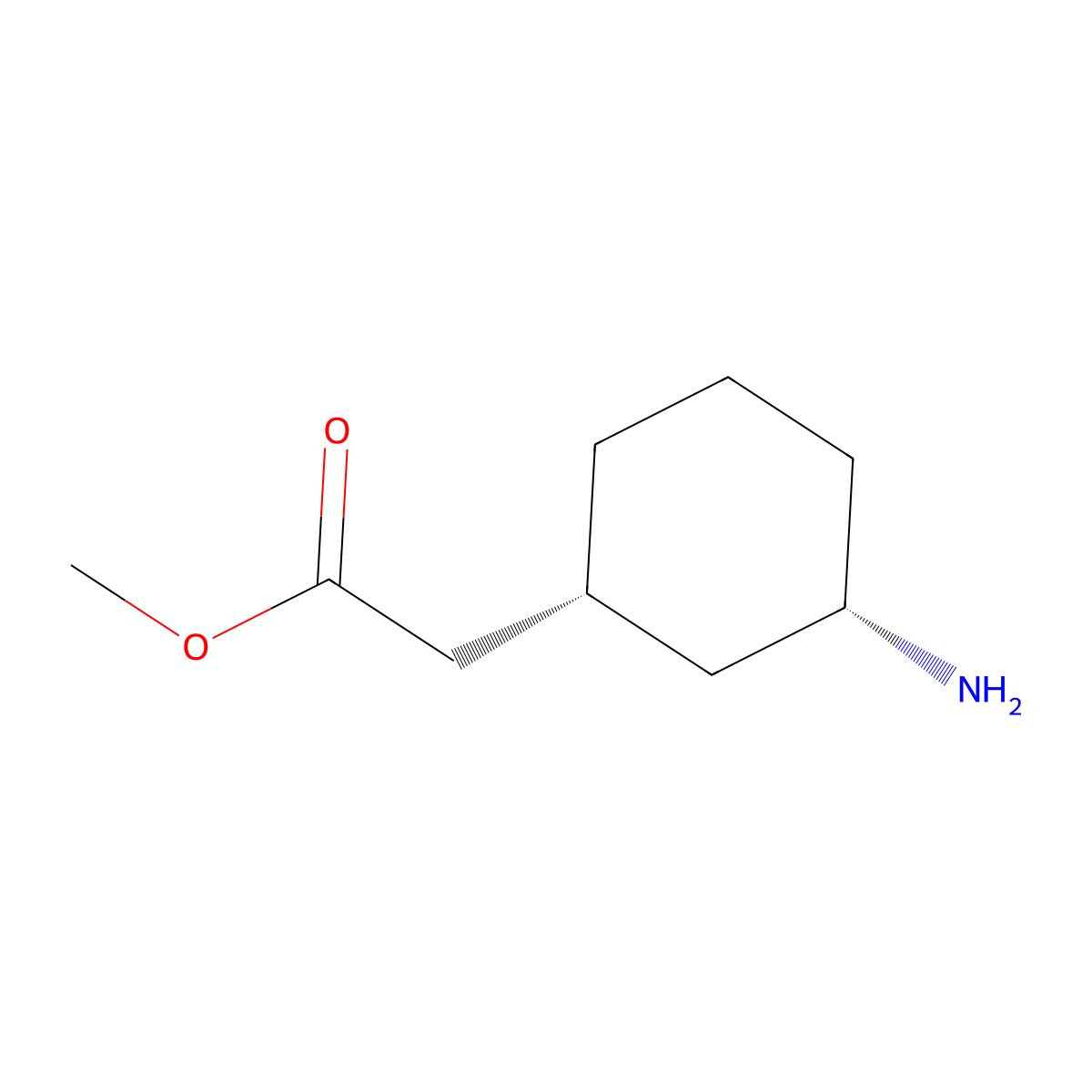Cyclohexaneacetic acid, 3-amino-, methyl ester, (1R,3S)-rel- molecular structure, CAS 35469-81-9