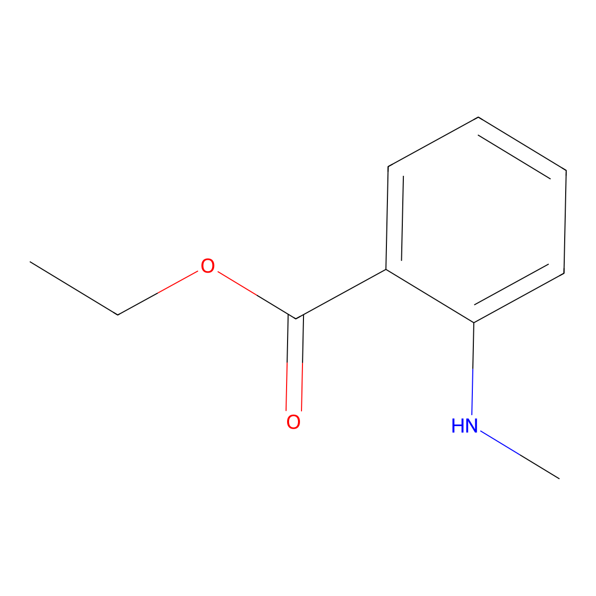 Ethyl N-methylanthranilate molecular structure, CAS 35472-56-1