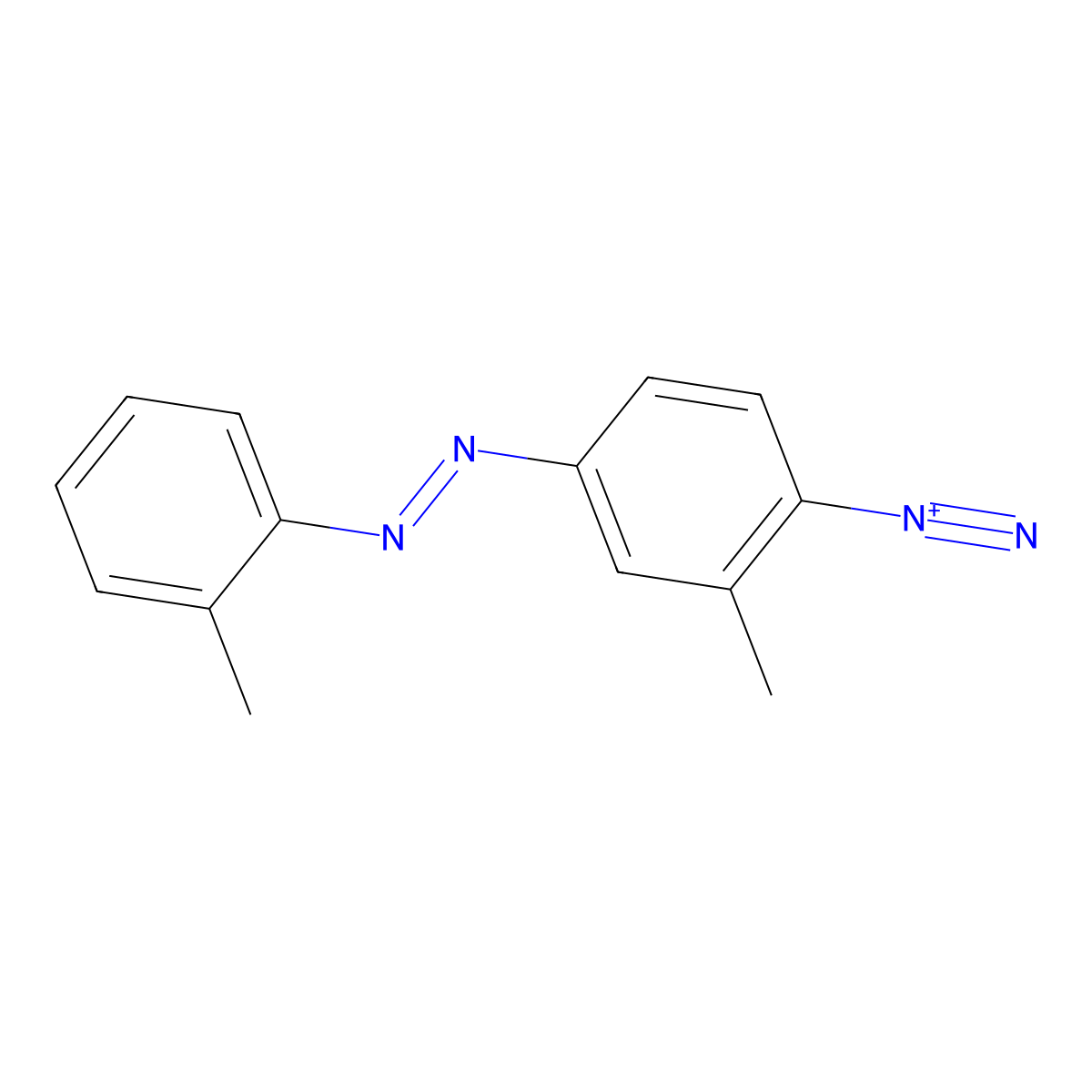 Benzenediazonium, 2-methyl-4-(2-methylphenyl)azo- molecular structure, CAS 35472-85-6