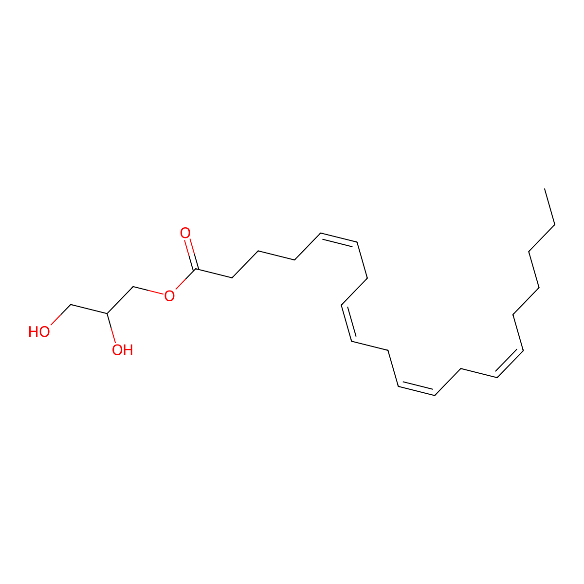 1-Monoarachidin molecular structure, CAS 35474-99-8