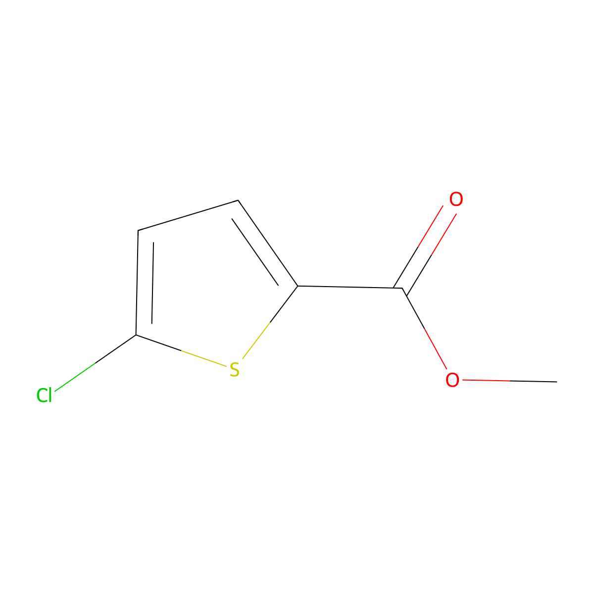 Methyl 5-chlorothiophene-2-carboxylate molecular structure, CAS 35475-03-7