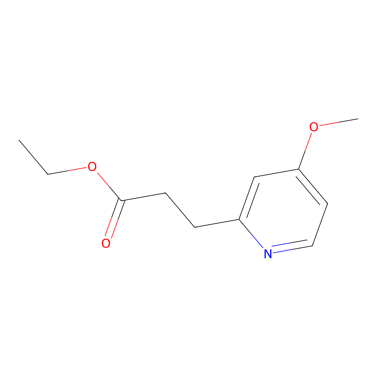 Ethyl 3-(4-methoxypyridin-2-yl)propanoate molecular structure, CAS 35475-63-9