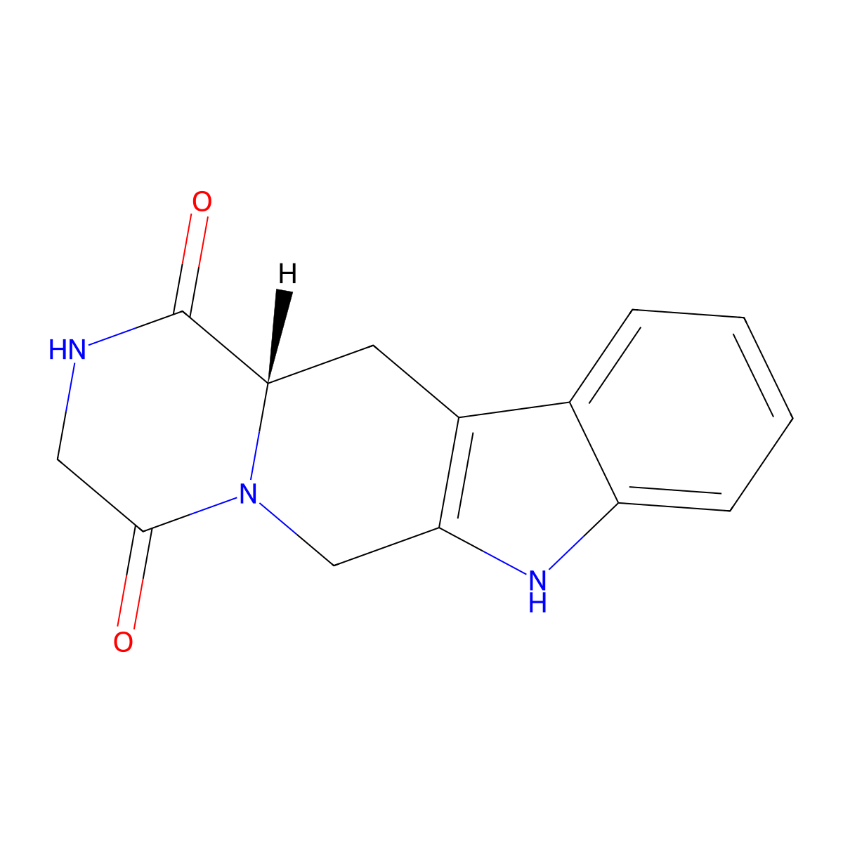 (S)-2,3,12,12a-tetrahydropyrazino[1',2':1,6]pyrido[3,4-b]indole-1,4(6H,7H)-dione molecular structure, CAS 354765-04-1