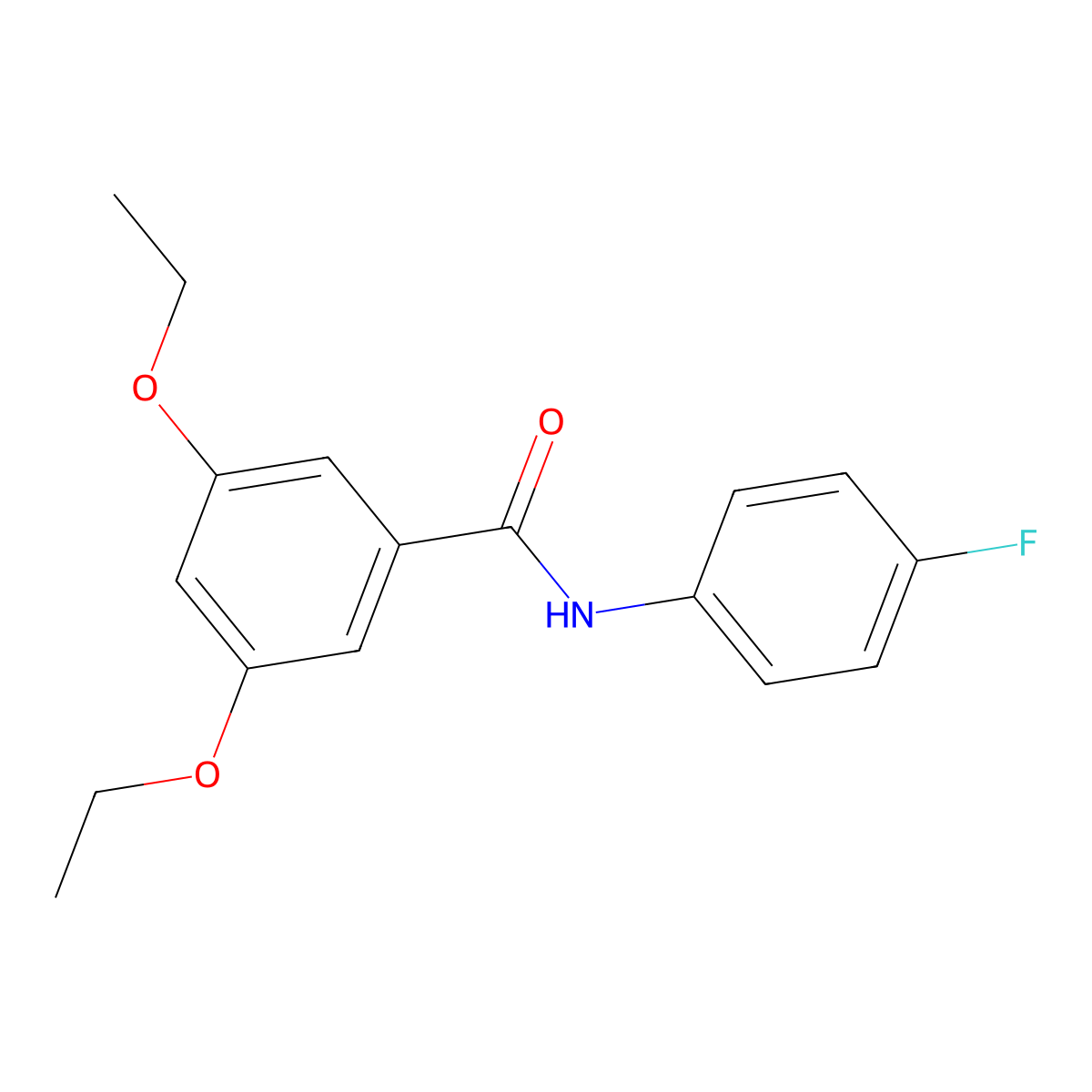 3,5-diethoxy-N-(4-fluorophenyl)benzamide molecular structure, CAS 354767-62-7