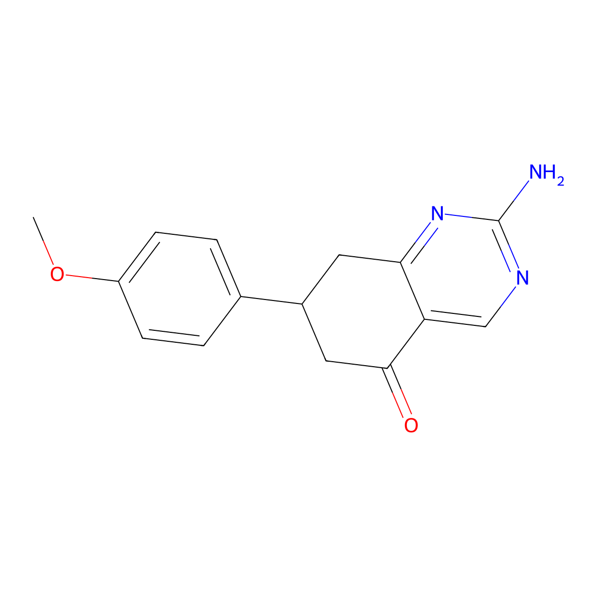 2-amino-7-(4-methoxyphenyl)-7,8-dihydroquinazolin-5(6H)-one molecular structure, CAS 354767-74-1