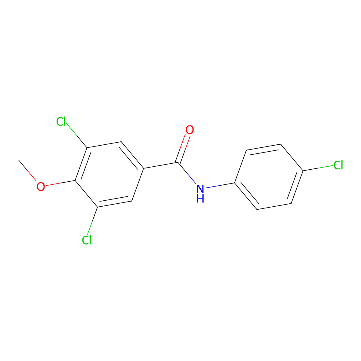3,5-dichloro-N-(4-chlorophenyl)-4-methoxybenzamide molecular structure, CAS 354767-97-8