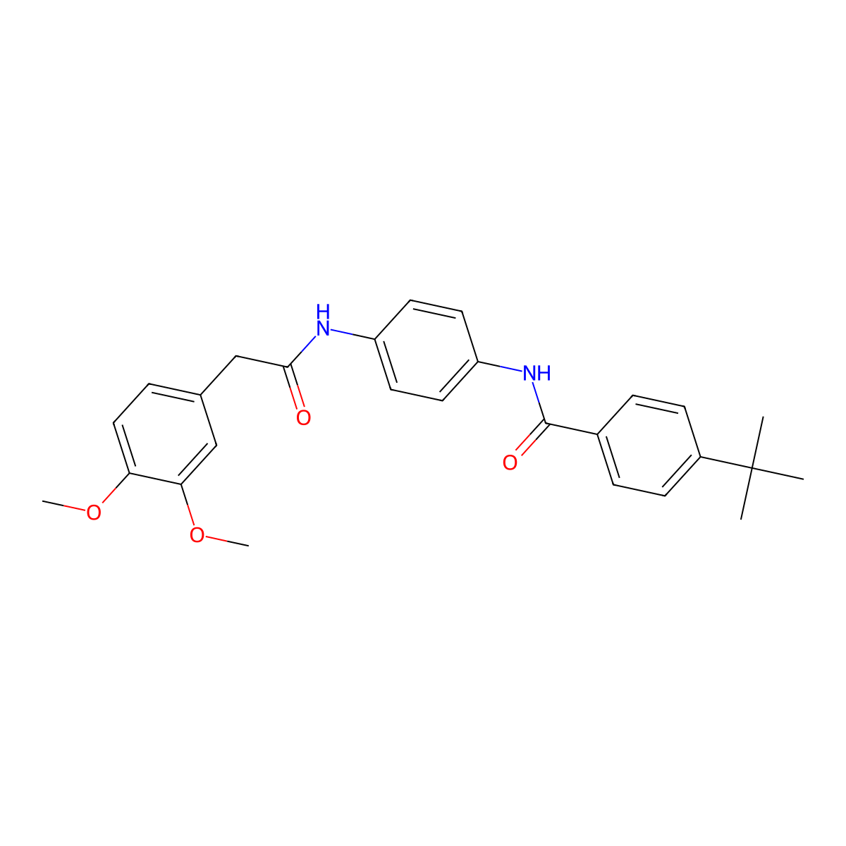 4-tert-butyl-N-(4-{[(3,4-dimethoxyphenyl)acetyl]amino}phenyl)benzamide molecular structure, CAS 354768-22-2