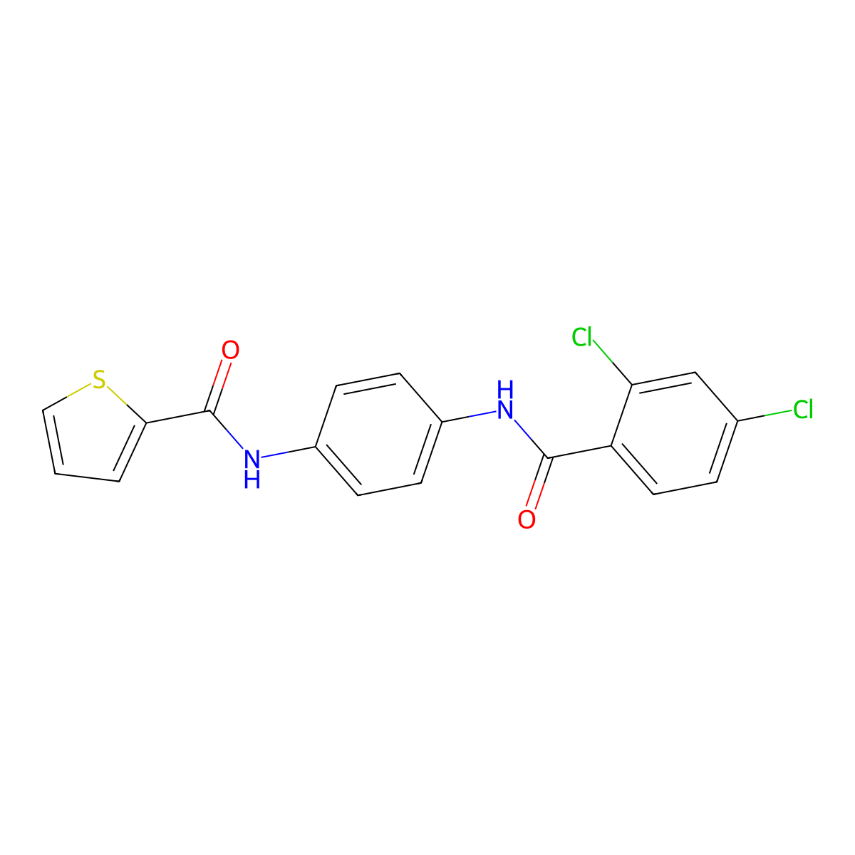 N-[4-[(2,4-dichlorobenzoyl)amino]phenyl]thiophene-2-carboxamide molecular structure, CAS 354768-44-8