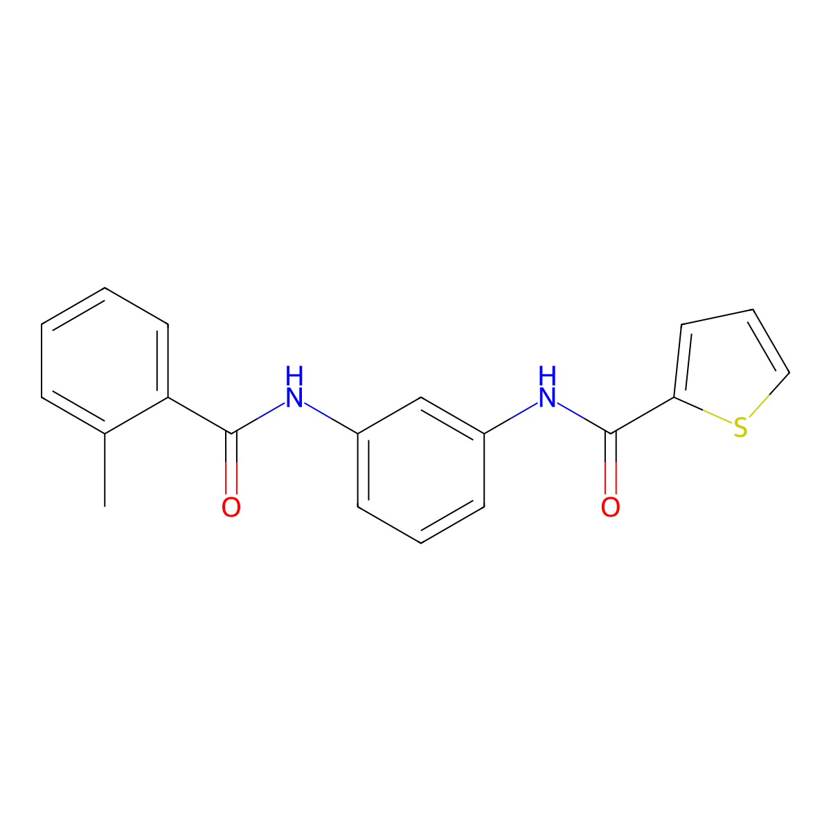 N-(3-(2-methylbenzamido)phenyl)thiophene-2-carboxamide molecular structure, CAS 354768-48-2