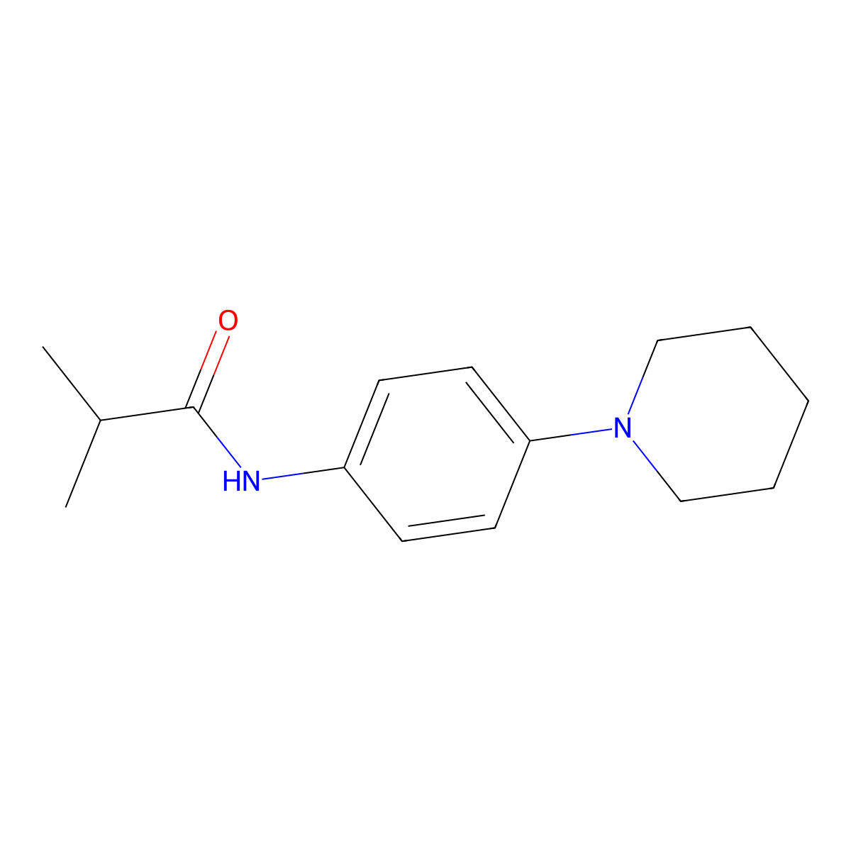 2-methyl-N-[4-(piperidin-1-yl)phenyl]propanamide molecular structure, CAS 354768-54-0