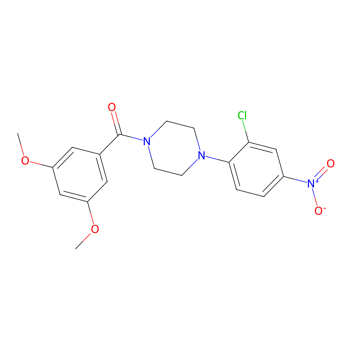 [4-(2-Chloro-4-nitrophenyl)piperazin-1-yl]-(3,5-dimethoxyphenyl)methanone molecular structure, CAS 354768-84-6