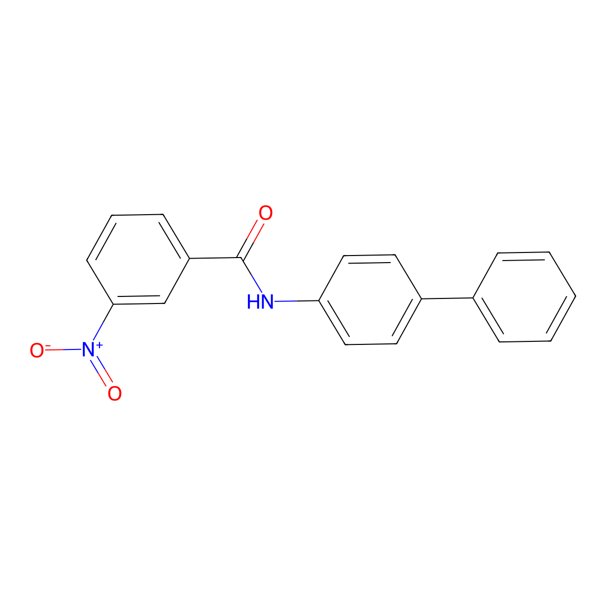 3-nitro-N-(4-phenylphenyl)benzamide molecular structure, CAS 354771-42-9