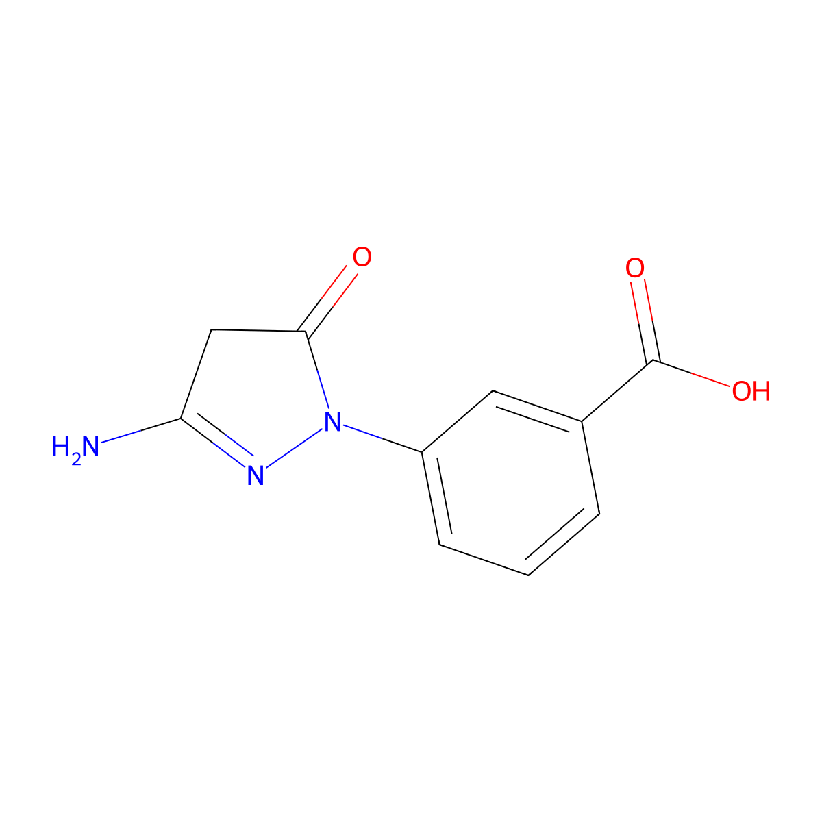 3-(3-amino-5-oxo-4,5-dihydro-1H-pyrazol-1-yl)benzoic acid molecular structure, CAS 354771-78-1