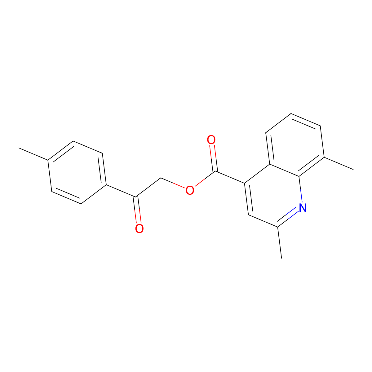 2-(4-Methylphenyl)-2-oxoethyl 2,8-dimethylquinoline-4-carboxylate molecular structure, CAS 354772-62-6