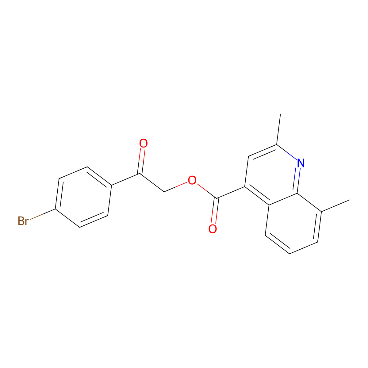 2-(4-Bromophenyl)-2-oxoethyl 2,8-dimethylquinoline-4-carboxylate molecular structure, CAS 354772-65-9