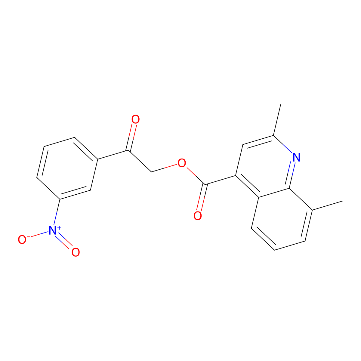 2-(3-Nitrophenyl)-2-oxoethyl 2,8-dimethylquinoline-4-carboxylate molecular structure, CAS 354772-71-7