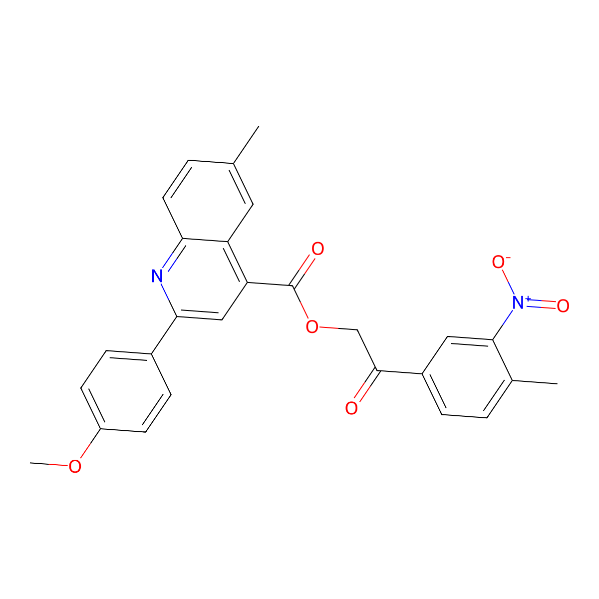 2-(4-Methyl-3-nitrophenyl)-2-oxoethyl 2-(4-methoxyphenyl)-6-methylquinoline-4-carboxylate molecular structure, CAS 354772-81-9