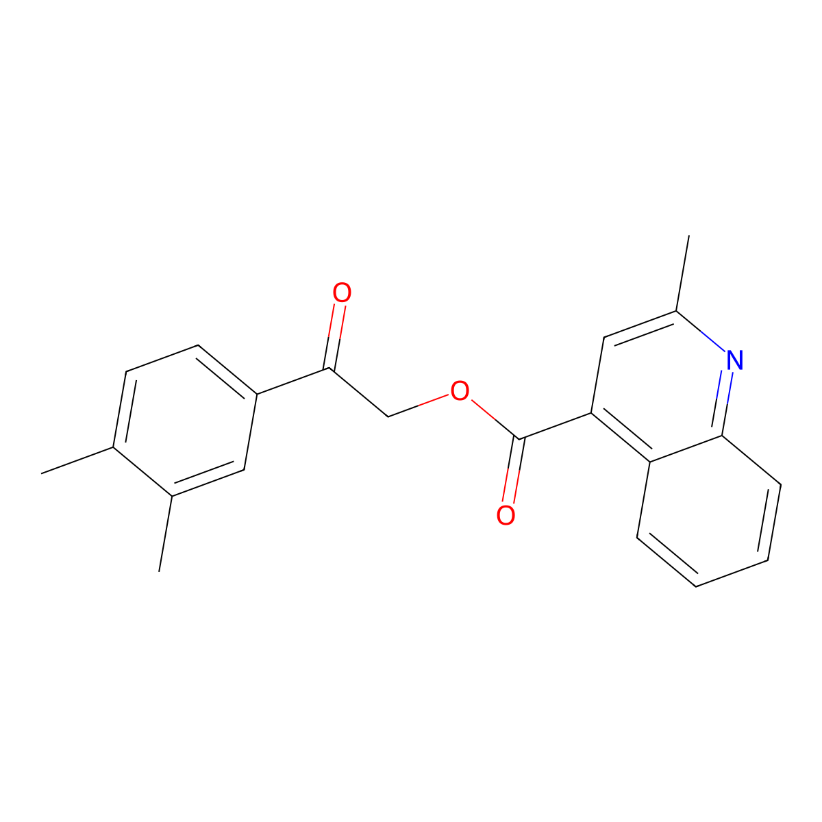 2-(3,4-Dimethylphenyl)-2-oxoethyl 2-methylquinoline-4-carboxylate molecular structure, CAS 354773-12-9
