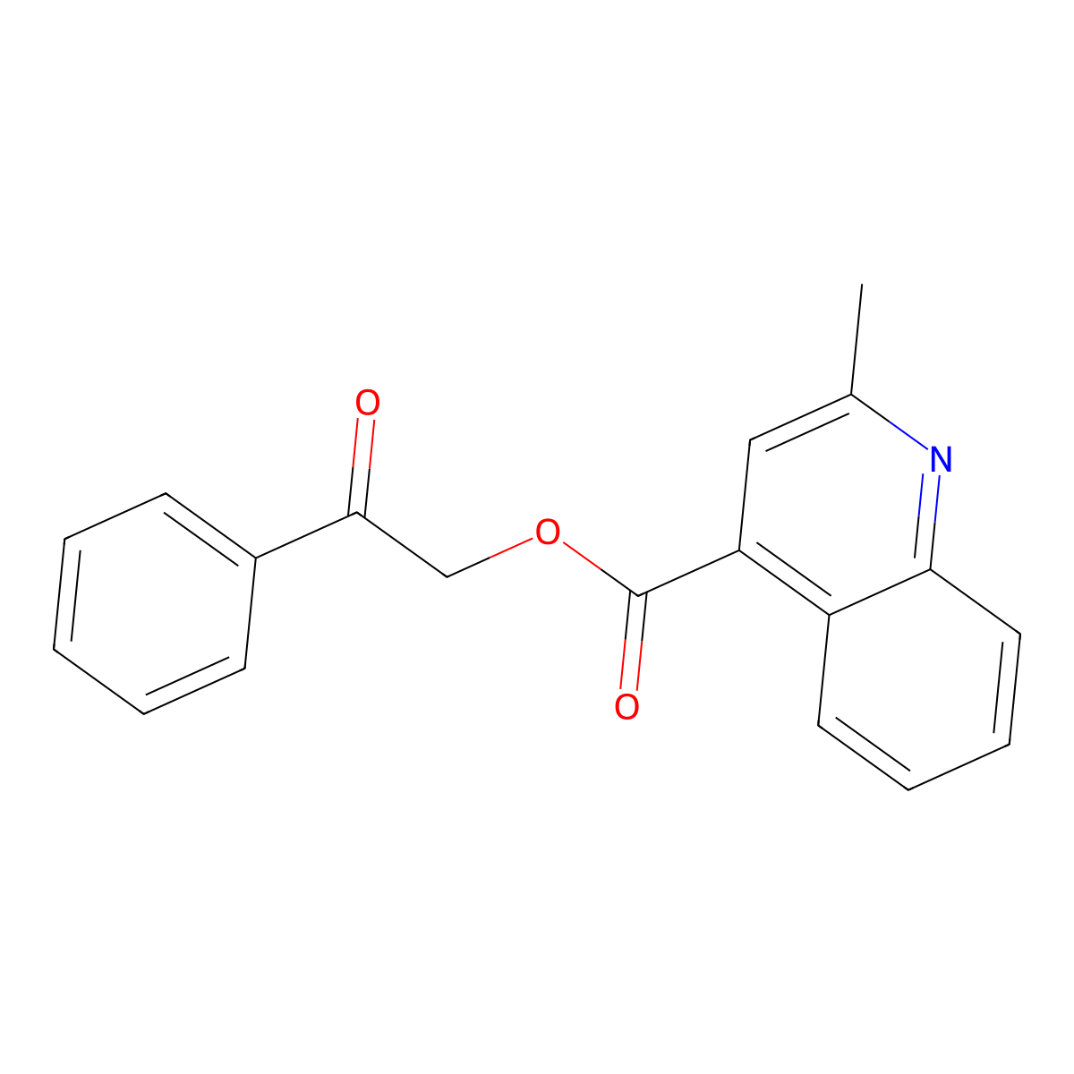 2-Oxo-2-phenylethyl 2-methylquinoline-4-carboxylate molecular structure, CAS 354773-14-1