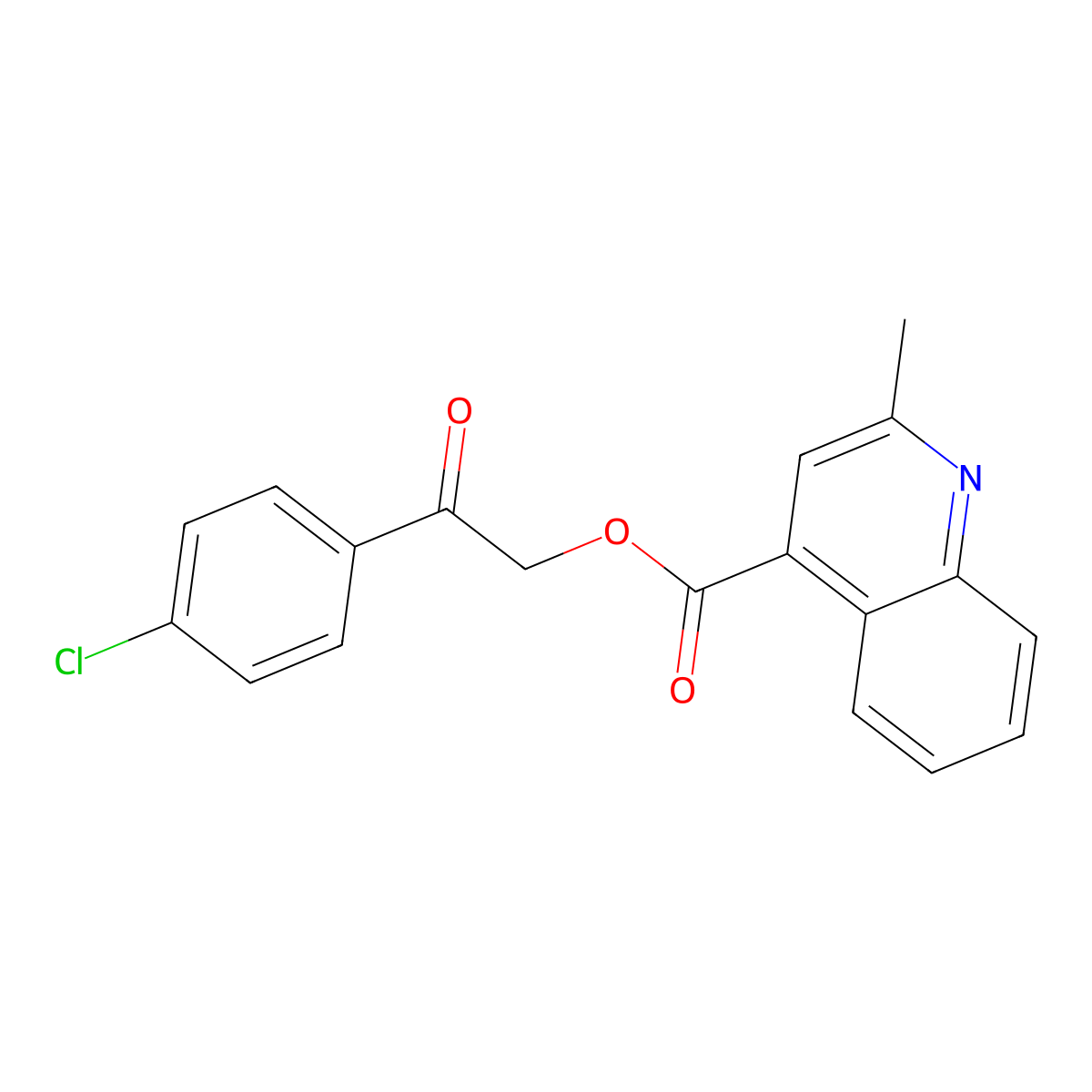 2-(4-Chlorophenyl)-2-oxoethyl 2-methyl-4-quinolinecarboxylate molecular structure, CAS 354773-18-5