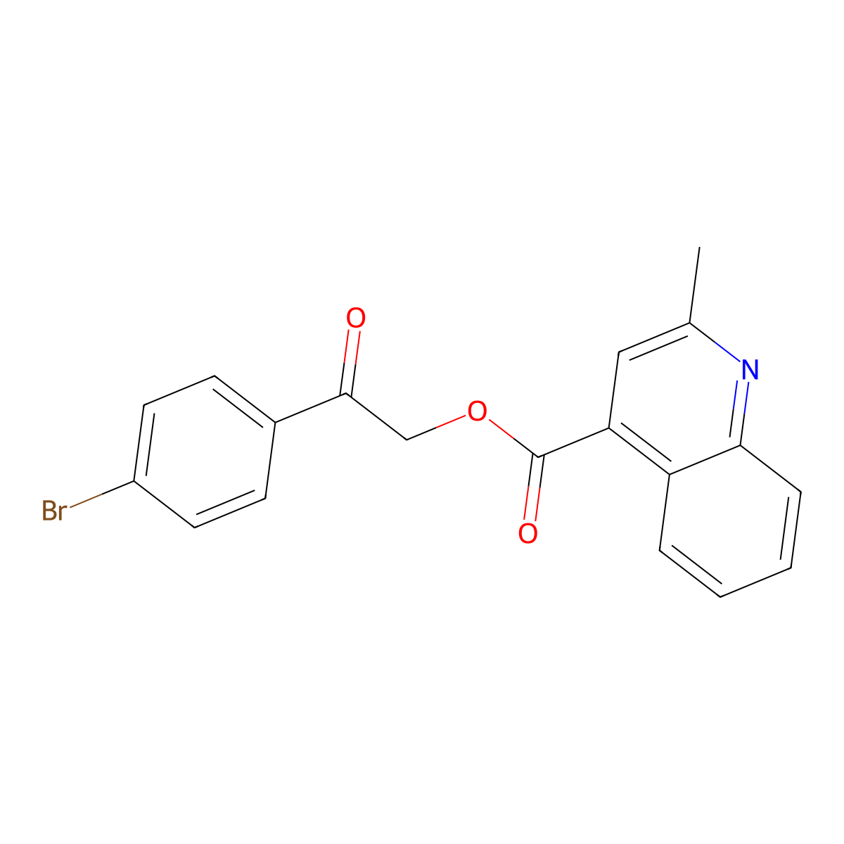 [2-(4-Bromophenyl)-2-oxoethyl] 2-methylquinoline-4-carboxylate molecular structure, CAS 354773-19-6