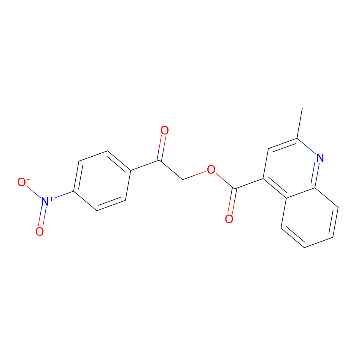 2-(4-Nitrophenyl)-2-oxoethyl 2-methylquinoline-4-carboxylate molecular structure, CAS 354773-20-9