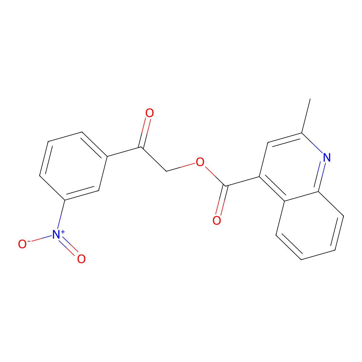 2-(3-Nitrophenyl)-2-oxoethyl 2-methylquinoline-4-carboxylate molecular structure, CAS 354773-21-0