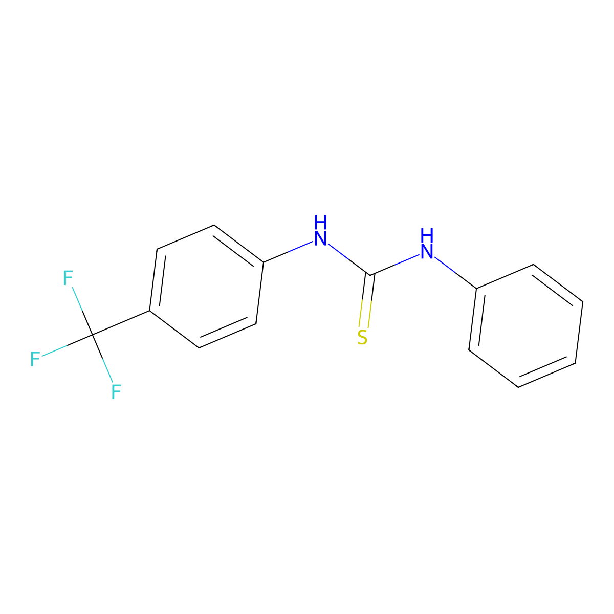 1-Phenyl-3-[4-(trifluoromethyl)phenyl]thiourea molecular structure, CAS 354773-60-7