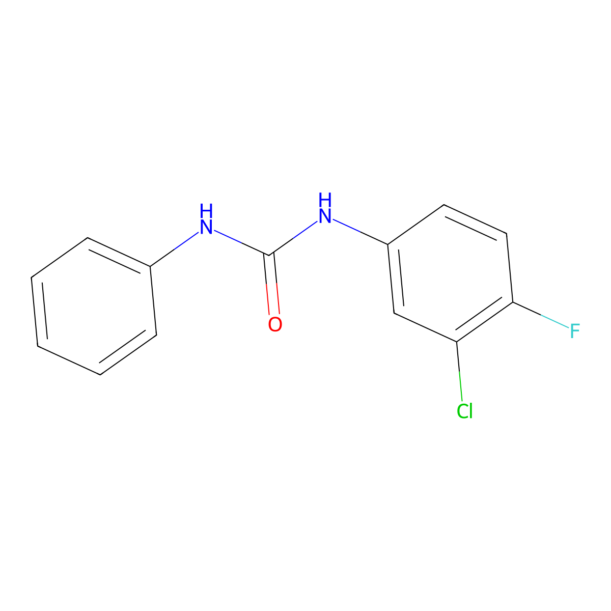 1-(3-Chloro-4-fluorophenyl)-3-phenylurea molecular structure, CAS 354774-00-8