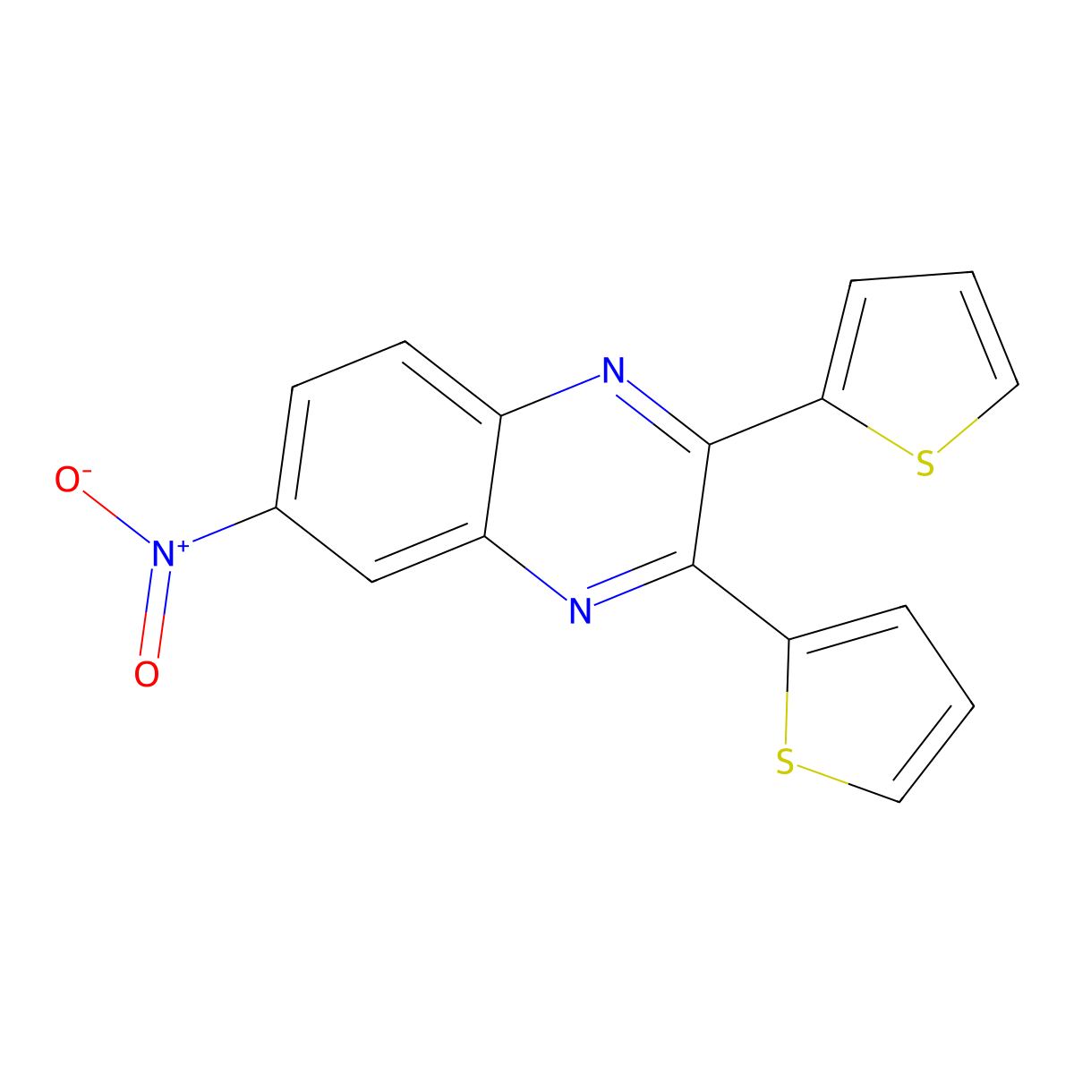 6-Nitro-2,3-dithiophen-2-ylquinoxaline molecular structure, CAS 354774-55-3
