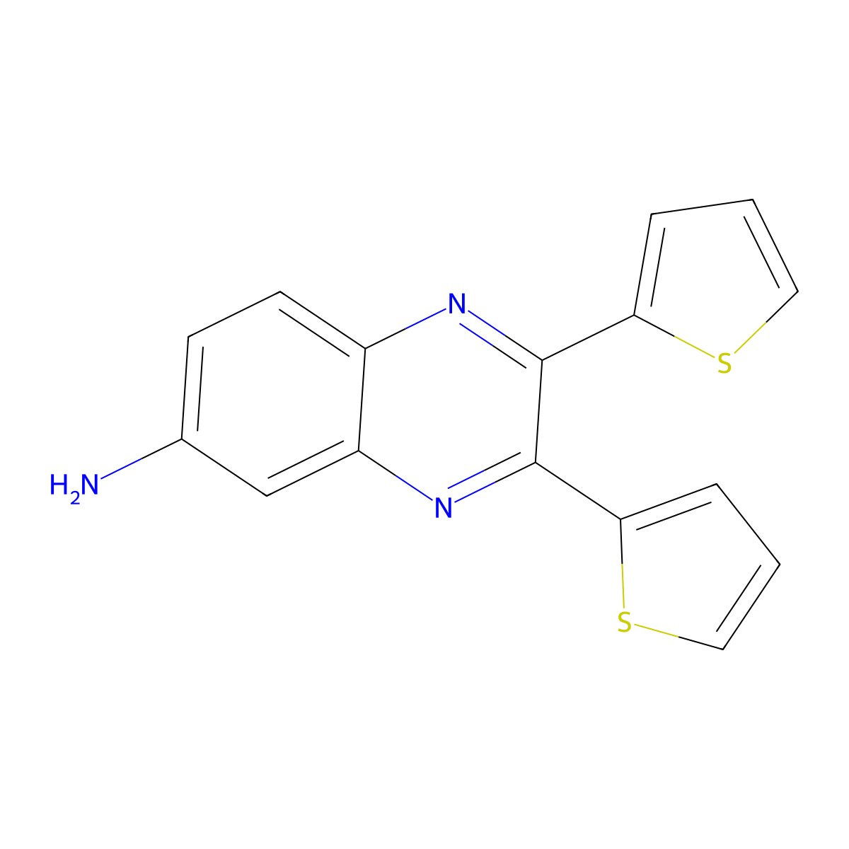 2,3-Di(thiophen-2-yl)quinoxalin-6-amine molecular structure, CAS 354774-58-6